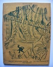 1945 - Psychology of the Japanese by Major Sherwood F. Moran - Original Rare picture