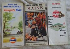 3 1960's MAINE Gas Station Maps FLYING 