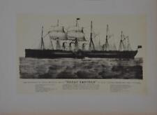 Vintage Maritime Currier & Ives Art Print Steamship Great Eastern Printed 1930 picture