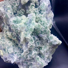 6.35LB Rare Transparent Green Cube Fluorite Mineral Crystal Specimen/China picture