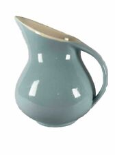 Vintage Small 5.5” Tall MCM  Light Sky Blue Stoneware Pottery Creamer Pitcher picture