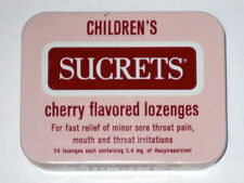 Vintage 1960s CHILDREN's SUCRETS Cherry Flavor Throat LOZENGES Advertising TIN picture