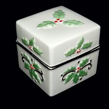 LENOX Christmas Holiday HOLLY & BERRY Porcelain Trinket Ring Gift Box picture