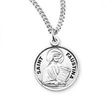 Saint Maria Faustina Round Sterling Silver Medal Size 0.9in x 0.7in picture