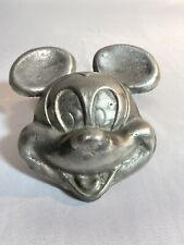 Vintage Disney Mickey Mouse Silver Wall Plaque 1950s Metal Collectable picture