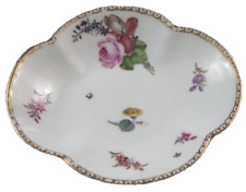 Antique 18thC Meissen Porcelain Quatrefoil Floral Saucer Porzellan Unterteller picture