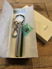 ROLEX Novelty Limited Crown Leather Keychain Keyring w/box yellow gray green New picture