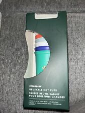 New~Starbucks Tropical Palm Reusable 6 Pack Hot Cups with Lids Beach Theme picture