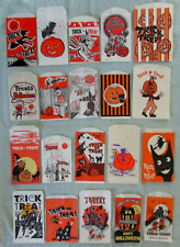 20 Vintage Halloween Paper Trick or Treat Candy Bag Lot Witch Haunted House Bat picture