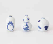 Set of 3 Studio Ghibli My Neighbor Totoro Small Single Flower Vase Porcelain NEW picture