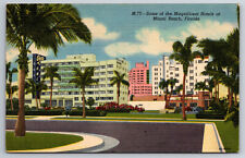 Vintage Postcard FL Miami Beach Hotels c1956 -4086 picture