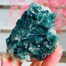252g Natural Green Cube Fluorite Quartz Crystal Cluster Rough Mineral Specimen picture