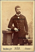 CABINET CARD INDIA BOMBAY FRED AHRLE SAILOR IN UNIFORM HANDSOME ANTIQUE PHOTO picture