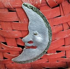 Antique Christmas Ornament DRESDEN Crescent Moon Face RARE 4