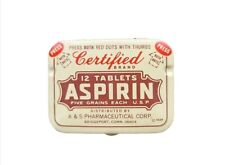 Vintage Certified Brand Aspirin Tin 1939 picture