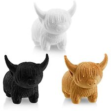 3 Pcs Highland Cow Figurine Highland Cow Decor Highlander Cow Gift Cow Print ... picture