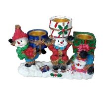 Kirkland’s Holiday Decor Snowman Christmas 3 Tapered Candle Holder picture