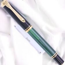Pelikan Souveran M300 Green Stripe 14C Fountain Pen EF Nib Rare picture