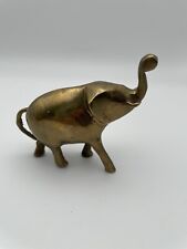 Vintage Small Brass Metal Trunk Up ELEPHANT Figurine Sculpture picture