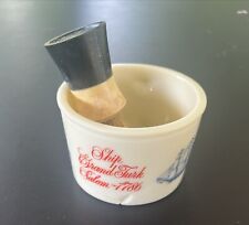 Old Spice Shaving Mug Ship Grand Turk Salem 1786 Cup w/Brush Vtg  has chip picture