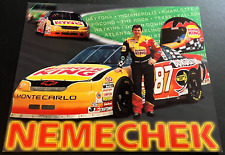 1996 Joe Nemechek #87 Burger King Chevy Monte Carlo - NASCAR Hero Card Handout picture