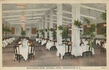 Washington DC National Hotel Main Dining Room Postcard Posted 1926 picture