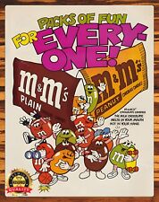 M&M's - Packs Of Fun For Everyone - 1987 - Rare - Metal Sign 11 x 14 picture