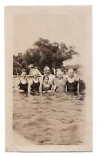 20s Swim Lake Bathing Suit Recreation Zanesville OH Velox Real Photo 2.7x4.5 VTG picture