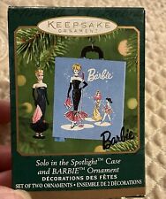 Hallmark Keepsake Miniature Ornament Barbie Solo In The Spotlight Case Set 2001 picture
