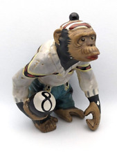 Vtg Rare 1950’s Japan Chimpanzee Monkey 8 Ball Billiard porcelain figurine 4572 picture