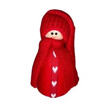 LARSSONS TRA Sweden Red Wooden Christmas TOMTE GIRL 3.5