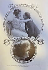 1909 Vintage Magazine Illustration Actors Billie Burke and Cyril Keightley picture