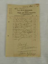 Starkville Mississippi W.D. Walker 1908 Receipt Groceries Country Produce Hair picture