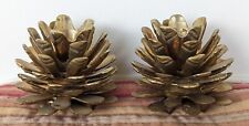 Pair Solid Brass Pinecone Candle Holders picture