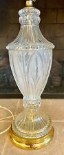 Vintage Crystal European Lead Brilliant Cut Etched Table Lamp Works Well picture