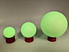 Glow-In-The-Dark Crystal Glass Green Luminous Sphere Balls + Free Stand US picture
