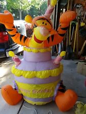 GEMMY AIRBLOWN INFLATABLE DISNEY BIRTHDAY CAKE TIGGER ~VERY RARE~ 6FT  picture