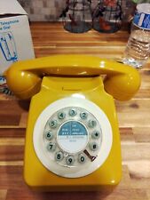 Wild & Wolf 746 Push Button Yellow Mustard Telephone Vintage Retro Style Phone picture