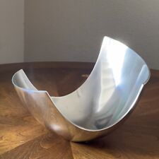 Modern Abstract Centerpiece Bowl Vtg MCM Michael Lax Style Polished Aluminum picture