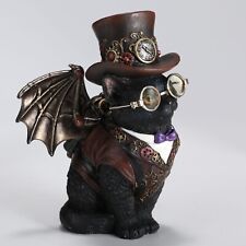 Steampunk Victorian Inventor Top Hat Kitty Cat Resin Figurine Hand Paint picture