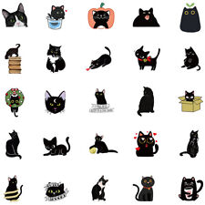 50Pcs BLACK CAT Stickers Pack Vinyl Laptop Helmet Luggage Decal KID GIFT picture