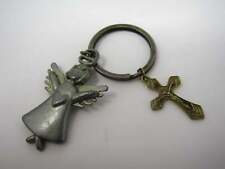 Vintage Christian Keychain: Angel Heart Crucifix picture