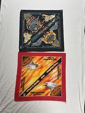 Vintage 80s Harley Davidson Bandanas USA Righteous Riders Hot Steel Lot Of 2 picture
