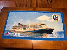 RARE Version EUC Carnival Cruise 50th Anniv Beach Towel 'Carnival CELEBRATION' picture