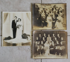 Lot of 3 Antique Vintage Wedding Photographs picture