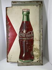 Original Vintage 1950s Coca-Cola Bottle Cut Metal Sign USA  Robertson OH picture