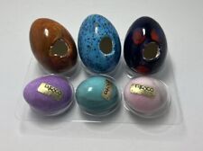Vintage Polished Enesco 1985 Marble Clay Eggs Various Multi Colored Lot 6 picture