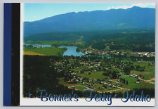 Bonners Ferry Idaho ID Aerial View River Bridge Mountains 1995 6x4 Postcard B21 picture