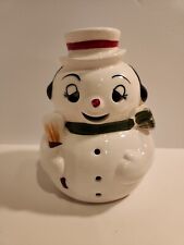 Vintage Christmas Ceramic Snowman Light Hand Painted 8