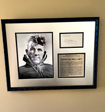 SIR EDMUND HILLARY Autograph Vintage 1963 Signed Card Museum Framed Display PSA picture